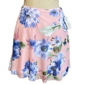 NWT Feminine Romantic Soft Girl Floral Skirt Altar’d State Pink Mini Prep